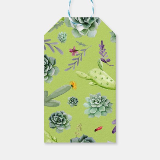 Cactus Muster 6 Geschenkanhänger (Rückseite)