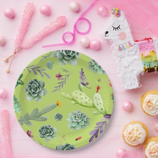 Cactus Muster 6 Pappteller (Party)