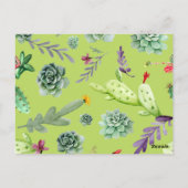 Cactus Muster 6 Postkarte (Rückseite)