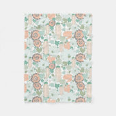 Cactus Muster Niedlich Print Coral Mint Gray Green Fleecedecke (Vorderseite)