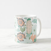 Cactus Muster Niedlich Print Coral Mint Gray Green Kaffeetasse (VorderseiteRechts)