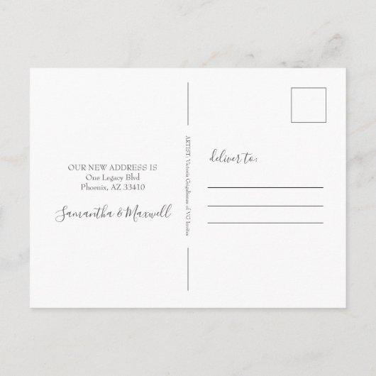 Cactus New Zuhause Holiday Moving Announcemet Postkarte (Rückseite)