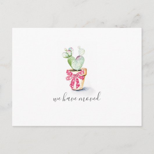 Cactus New Zuhause Holiday Moving Announcemet Postkarte (Vorderseite)