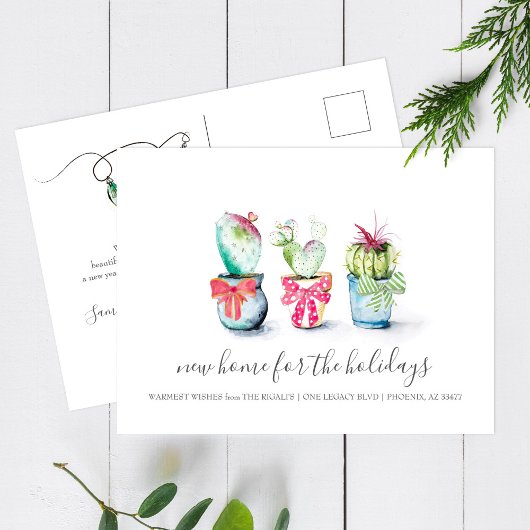 Cactus New Zuhause Holiday Moving Announcemet Postkarte
