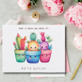 Cactus New Zuhause Moving Announcement Watercolor Postkarte