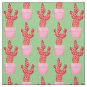Cactus Niedlich Modern Green Pink Pop Art Stoff (Muster)