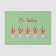 Cactus Niedlich Modern Green Pink Watercolor