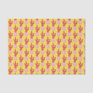 Cactus Niedlich Modern Yellow Pink Pop Art Muster Seidenpapier