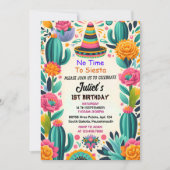 cactus niedlich uno taco erstes fiesta 1. Geburtst Einladung (Vorderseite)