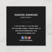 Cactus Night Wüstenstars | Sozialen Medien Quadratische Visitenkarte (Rückseite)