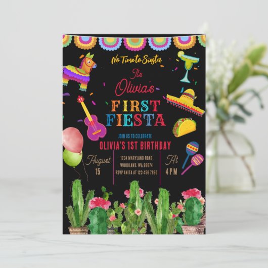 Cactus no time to Siesta 1. Einladung (Stehend Vorderseite)