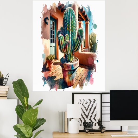 "Cactus on Porch" Poster (Heimbüro)