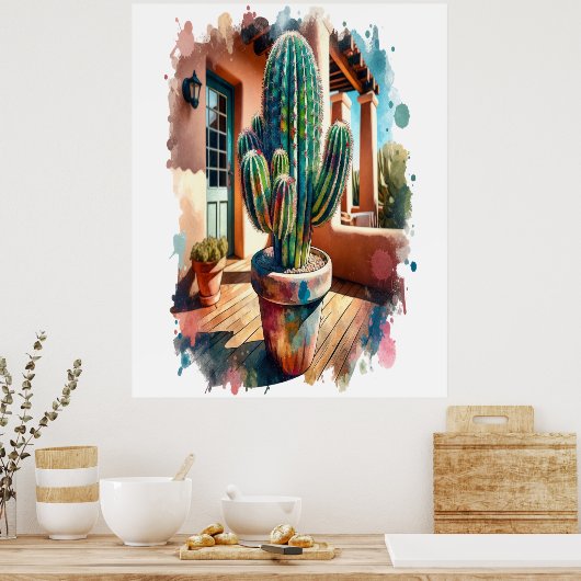 "Cactus on Porch" Poster (Küche)