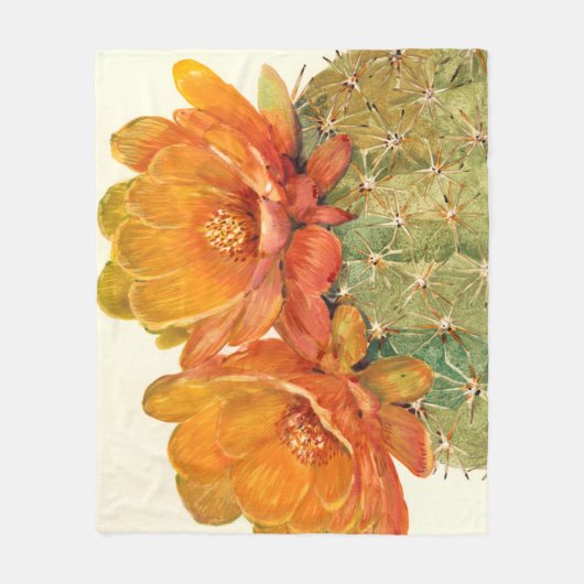 Cactus Orange Blossoms Fleecedecke (Vorderseite)