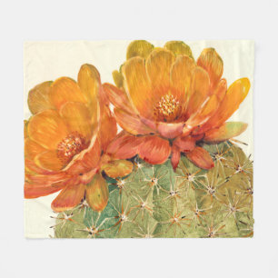 Cactus Orange Blossoms Fleecedecke