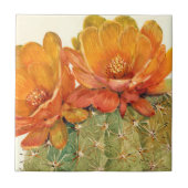 Cactus Orange Blossoms Fliese (Vorderseite)