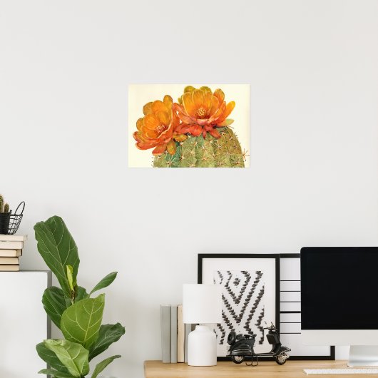 Cactus Orange Blossoms Poster (Heimbüro)