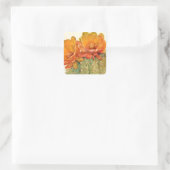 Cactus Orange Blossoms Quadratischer Aufkleber (Tasche)
