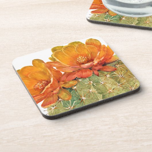 Cactus Orange Blossoms Untersetzer (Linke Seite)