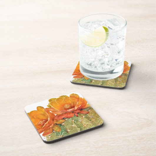 Cactus Orange Blossoms Untersetzer (Rechte Seite)