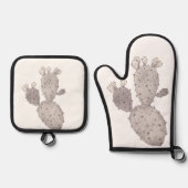 Cactus Oven Mitt and Pot Holders Ofenhandschuh & Topflappen-Set (Vorderseite)