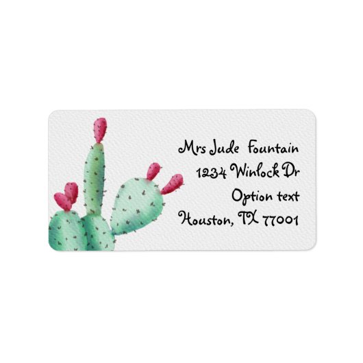 Cactus painting Rücksendeadresse Mailing Label Adressaufkleber (Vorne)