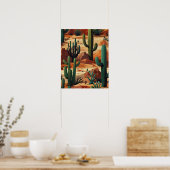 Cactus Panoramic Wüste Landschaft Poster (Küche)
