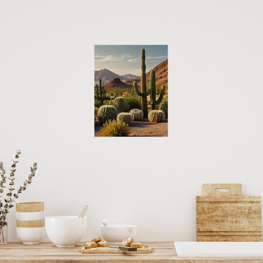 Cactus Panoramic Wüste Landschaft Poster (Küche)