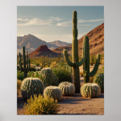 Cactus Panoramic Wüste Landschaft Poster (Vorne)