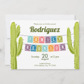 Cactus & Papel Picado Garland Texas Family Wieders Einladung (Vorderseite)