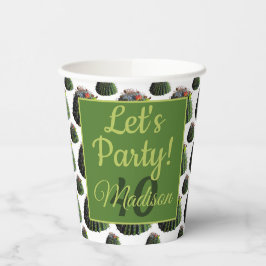 Cactus Paper Cups - Optionale Personalisierung Pappbecher
