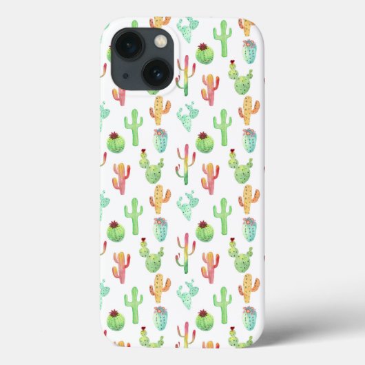 Cactus Pastel Wasserfarbmuster Case-Mate iPhone Hülle (Rückseite)