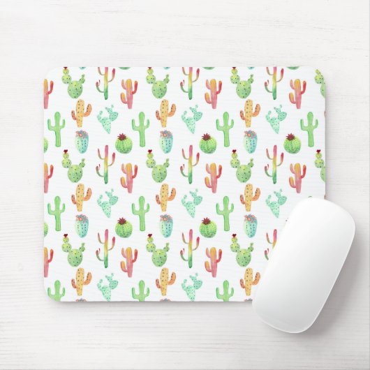 Cactus Pastel Wasserfarbmuster Mousepad (Mit Mouse)