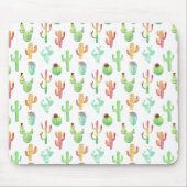 Cactus Pastel Wasserfarbmuster Mousepad (Vorne)