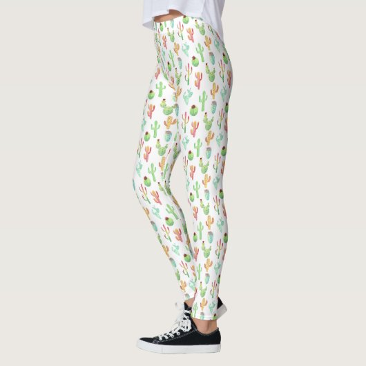 Cactus Pastel Watercolor-Muster Leggings (Links)