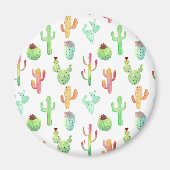 Cactus Pastel Watercolor-Muster Magnet (Vorne)