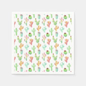 Cactus Pastel Watercolor-Muster Serviette (Vorderseite)