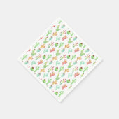 Cactus Pastel Watercolor-Muster Serviette (Ecke)