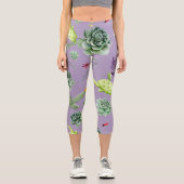 Cactus Pattern 7 Capri Leggings (Vorderseite)