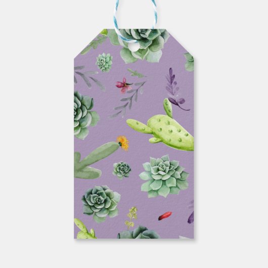 Cactus Pattern 7 Geschenkanhänger (Rückseite)