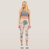 Cactus Pattern 8 Capri Leggings (Vorderseite)