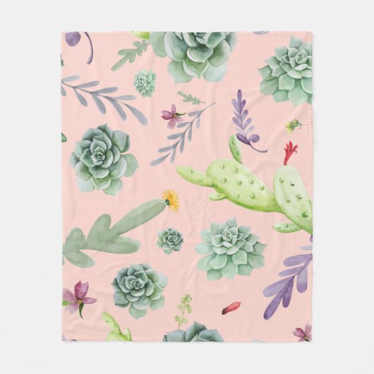 Cactus Pattern 8 Fleecedecke (Vorderseite)