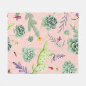 Cactus Pattern 8 Fleecedecke (Vorderseite (Horizontal))