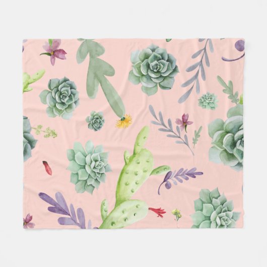 Cactus Pattern 8 Fleecedecke (Vorderseite (Horizontal))