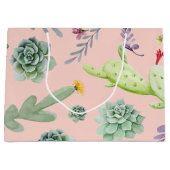 Cactus Pattern 8 Große Geschenktüte (Vorderseite)