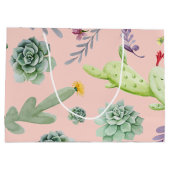 Cactus Pattern 8 Große Geschenktüte (Rückseite)