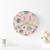 Cactus Pattern 8 Große Wanduhr (Zuhause)