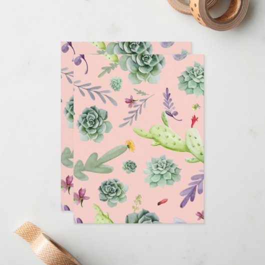 Cactus Pattern 8 Mitteilungskarte (Vorderseite/Rückseite Beispiel)