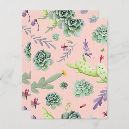 Cactus Pattern 8 Mitteilungskarte (Vorne/Hinten)