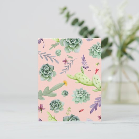 Cactus Pattern 8 Postkarte (Stehend Vorderseite)